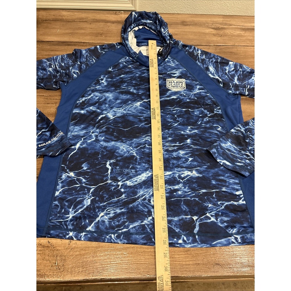 Habit Shirt Mens Lg Blue Open Sea Mossy Hooded Long Sleeve - Picture 7 of 9